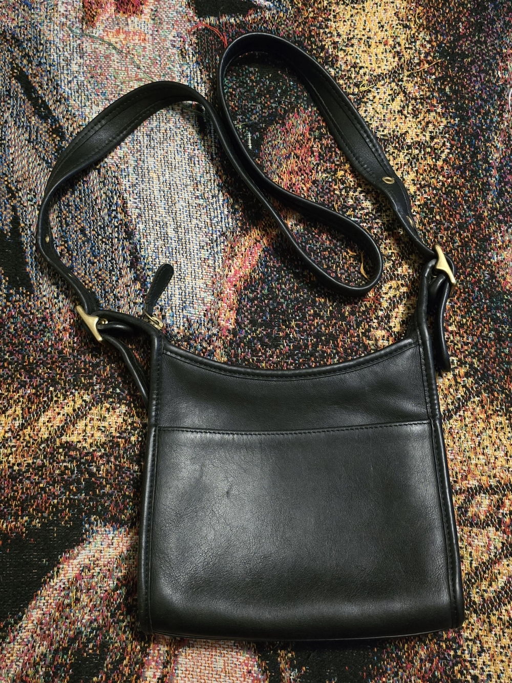 Vintage Coach 9997 Mini Black Legacy Zip Black Leather Bag Gold Hardware